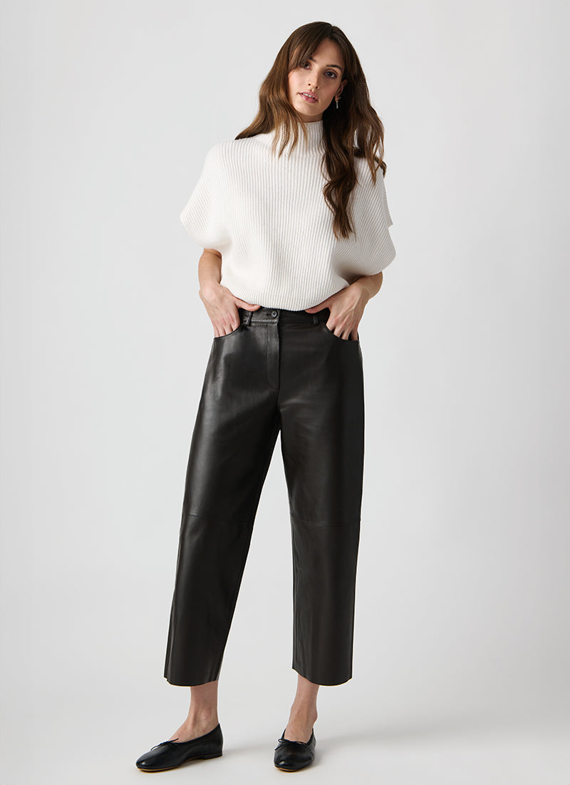 Antonelli Cropped Leather Pant