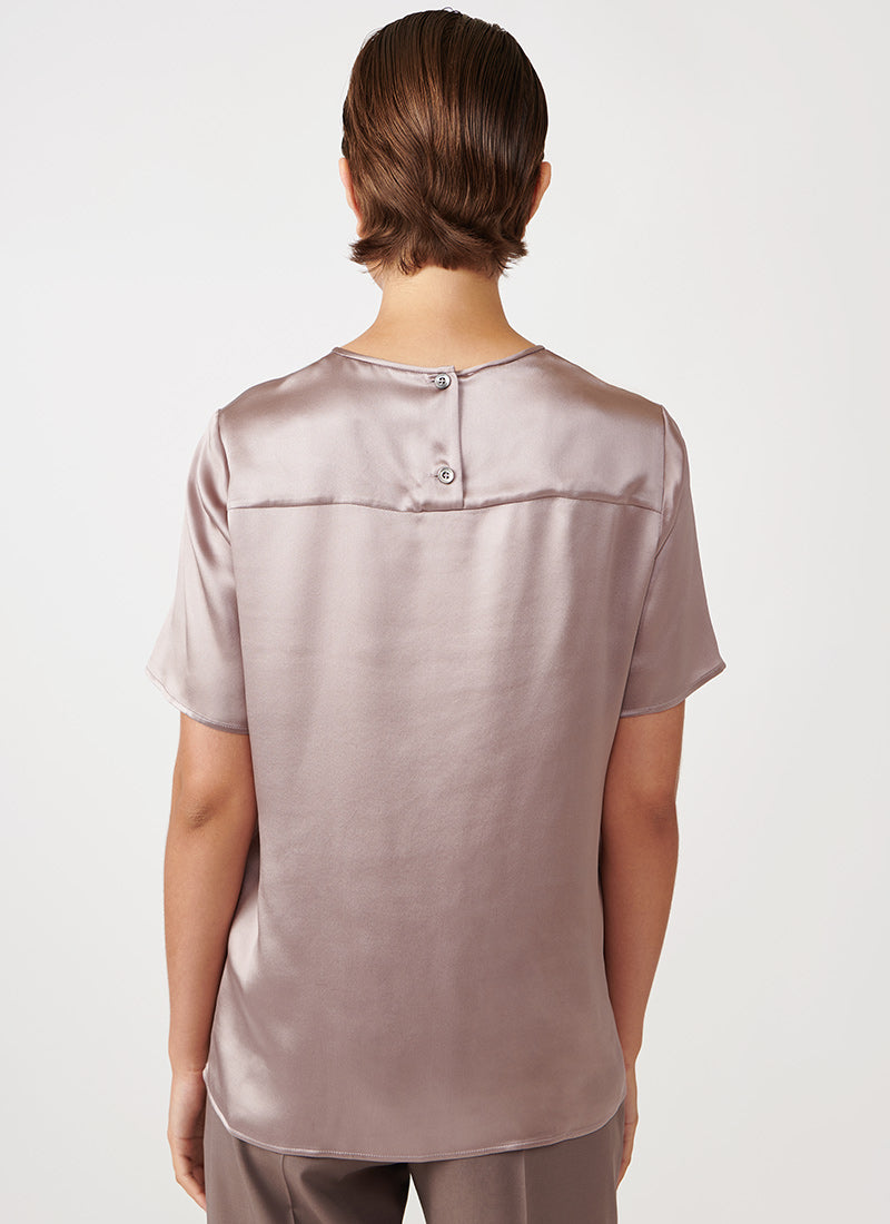 Eleventy Short-Sleeve Mauve Silk Tee