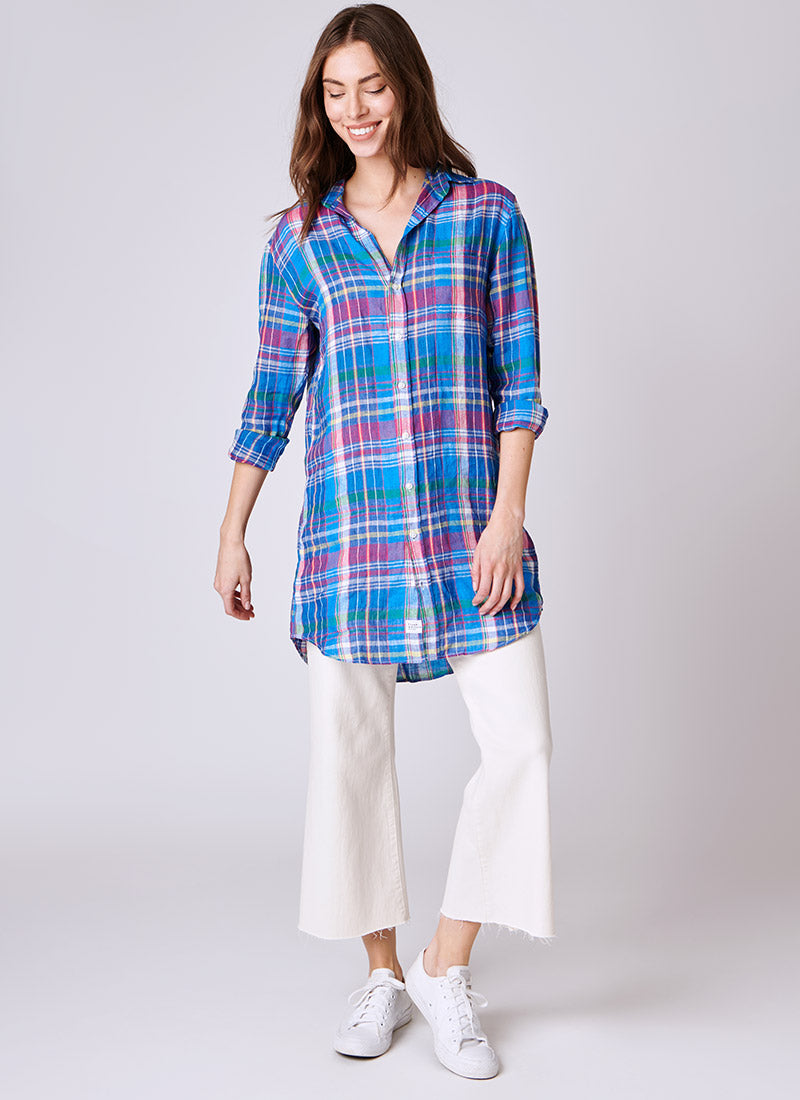 Frank & Eileen Mary Blue and Pink Plaid Shirt Dress