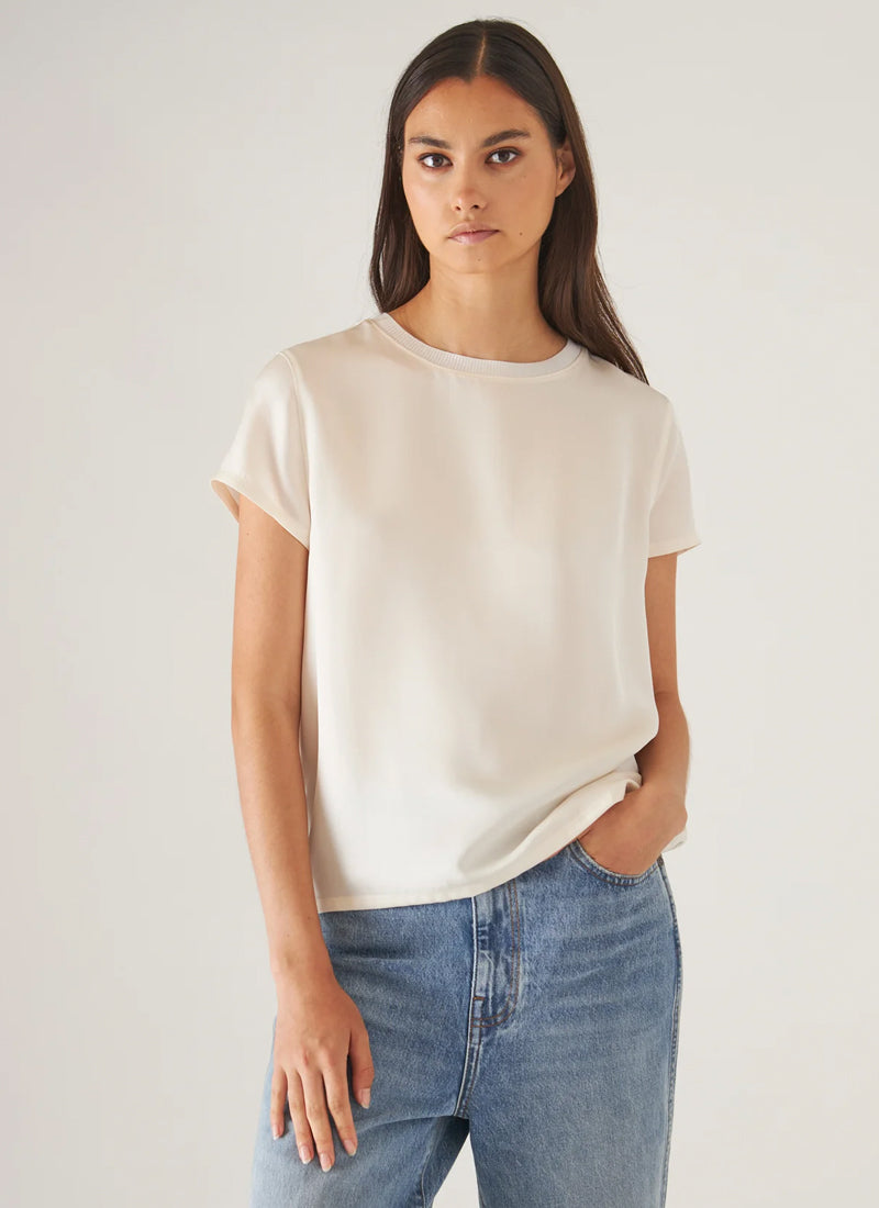 Patrick Assaraf Silk Short Sleeve Tee