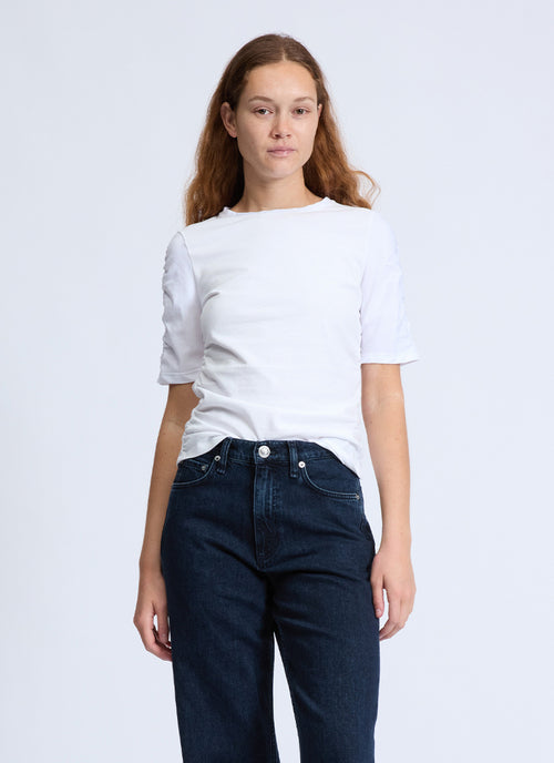 rag & bone Juliet Shirred Short Sleeve Tee