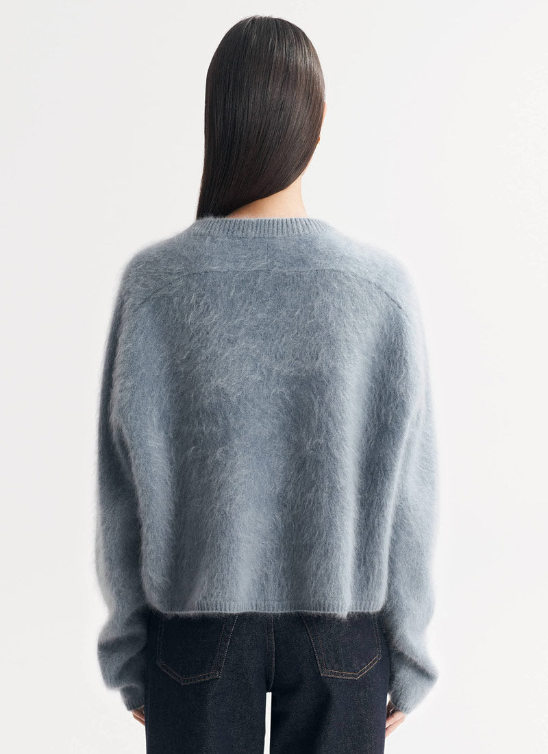 Soft Goat Brushed Cashmere Crewneck Sweater